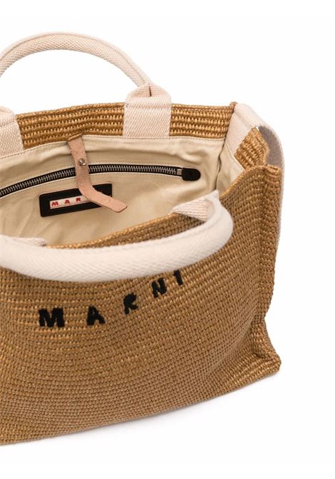 small rafia tote bag woman brown MARNI | SHMP0077U0 P3860Z0R42